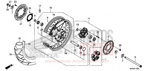 REAR WHEEL CRF1000D2K de 2019